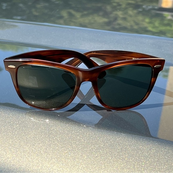 RARE VTG RAY BAN B & L WAYFARER II Tortoise Shell G15 Lens USA Sunglasses OS - Picture 8 of 16